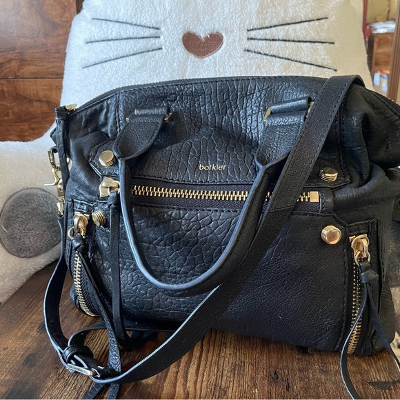 Botkier LARGE Logan Black Genuine Leather Satchel - Picture 1 of 16